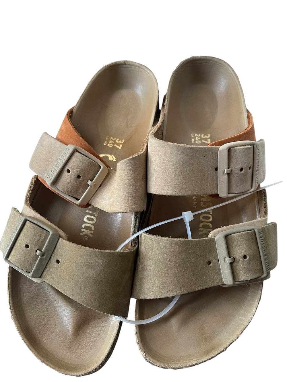 Birkenstock Arizona Two-Strap Sandals Split Sandcastle/Faded Khaki 37, 240cm - Picture 15 of 16